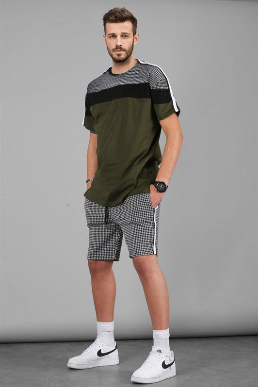 MDX Madmext Striped Khaki Men's Shorts Suit 9210 - Surbiton