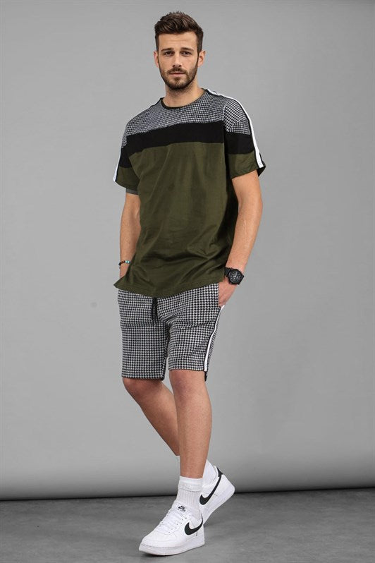 MDX Madmext Striped Khaki Men's Shorts Suit 9210 - Surbiton