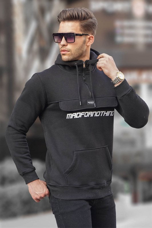 MDX Madmext Black Kangaroo Pocket Hooded Sweatshirt 4729 - Heerhugowaard