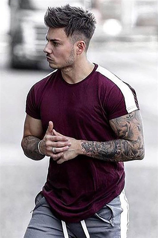 MDX Madmext Side Striped Burgundy T-shirt 4100 - Ipswich