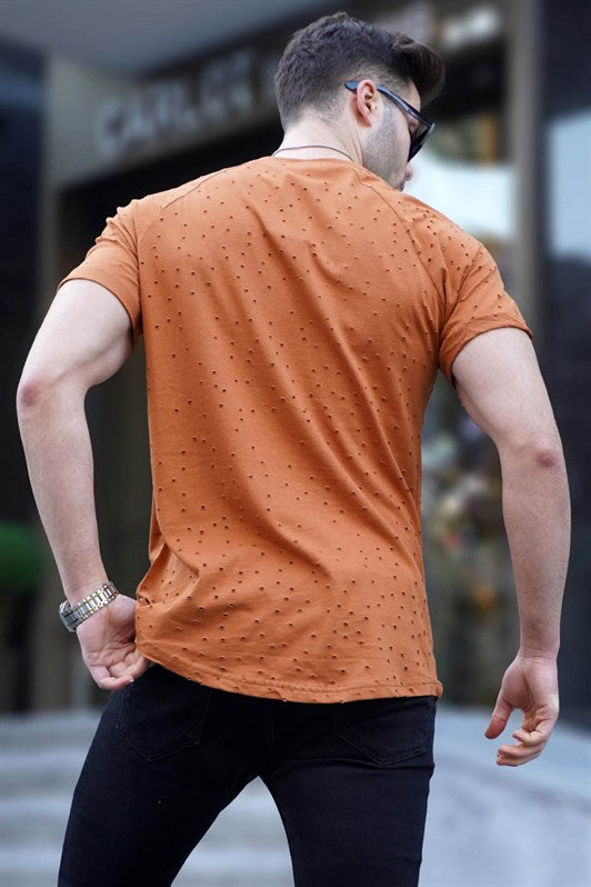 MDX Madmext Distressed Detail Camel T-shirt T4002 - Pejë