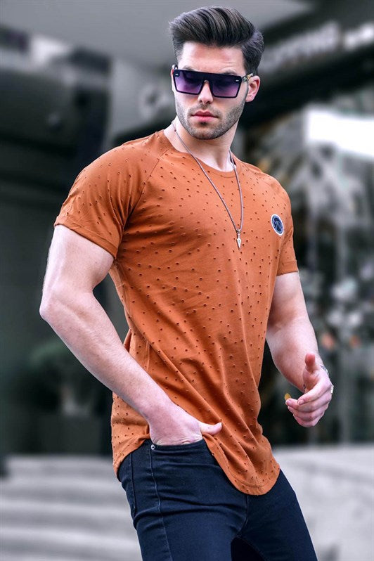 MDX Madmext Distressed Detail Camel T-shirt T4002 - Pejë