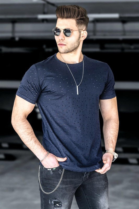 MDX Madmext Distressed Detail Navy T-shirt 2883 - Bendigo