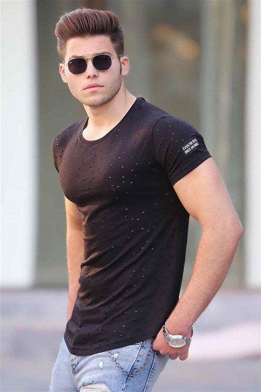 MDX Madmext Distressed Detail Black T-shirt 2883 - Uster