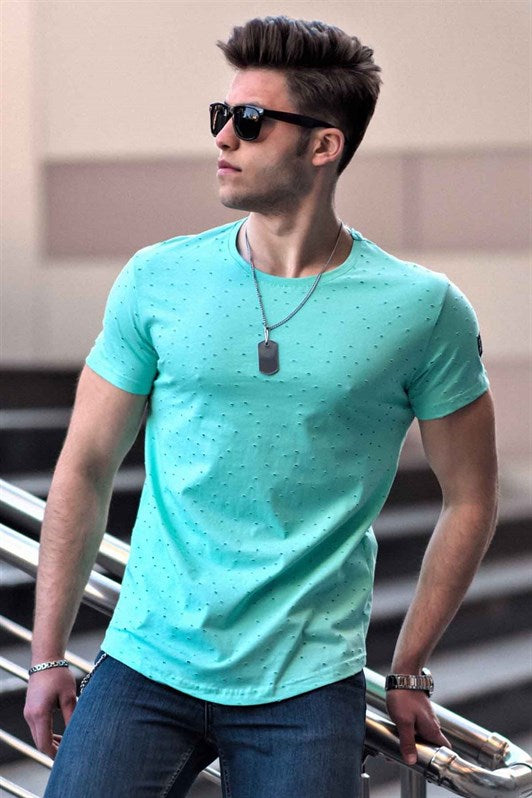 MDX Madmext Ripped Detail Turquoise T-shirt 2883 - Orangeville