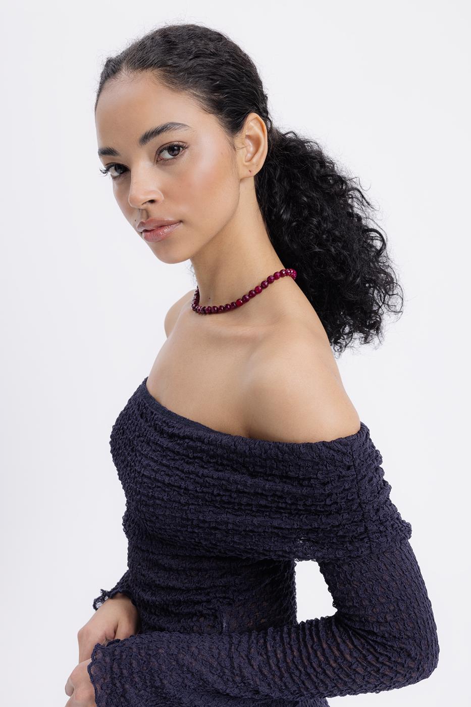 BSL Women Madonna Neckline Lace Top - San Juan Cancuc