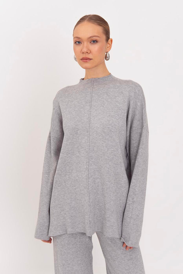 BSL Women Oversize Knitted Sweater with High Collar Detail - Greensboro