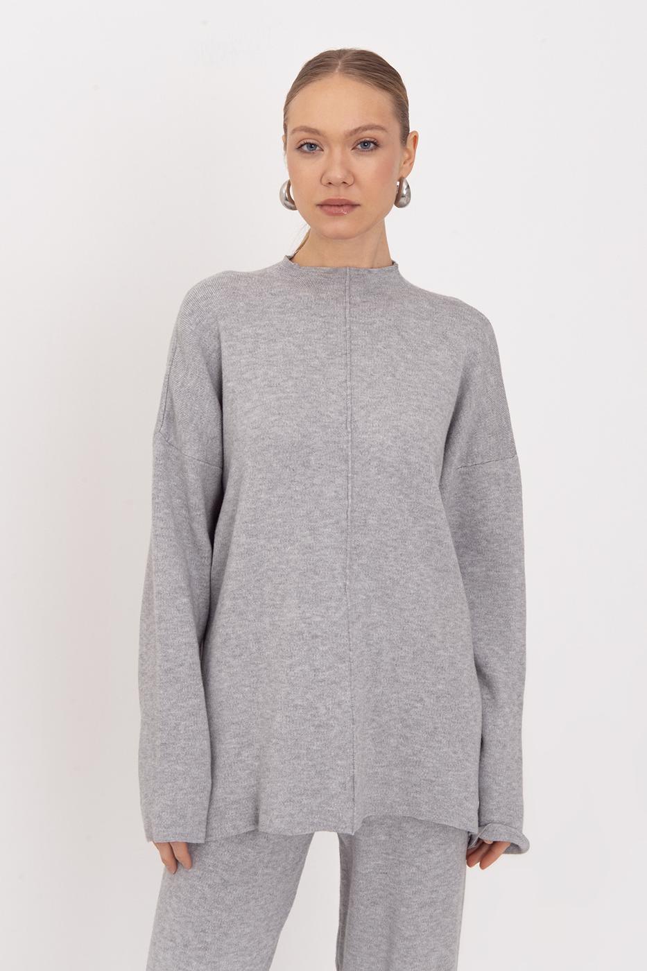 BSL Women Oversize Knitted Sweater with High Collar Detail - Greensboro