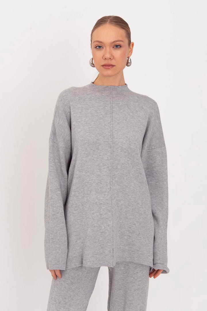 BSL Women Oversize Knitted Sweater with High Collar Detail - Greensboro