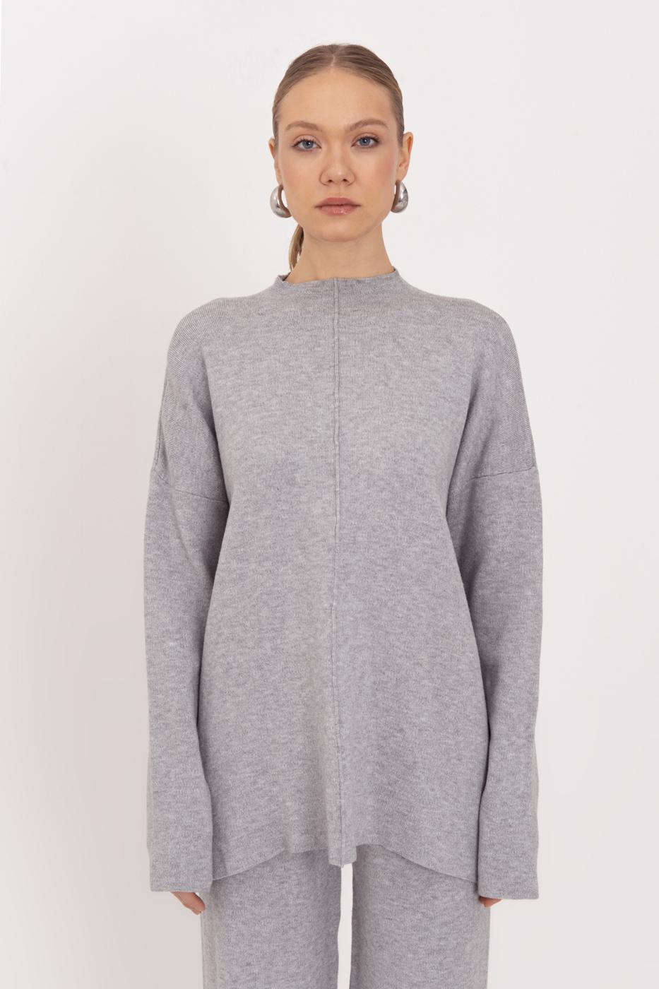 BSL Women Oversize Knitted Sweater with High Collar Detail - Greensboro