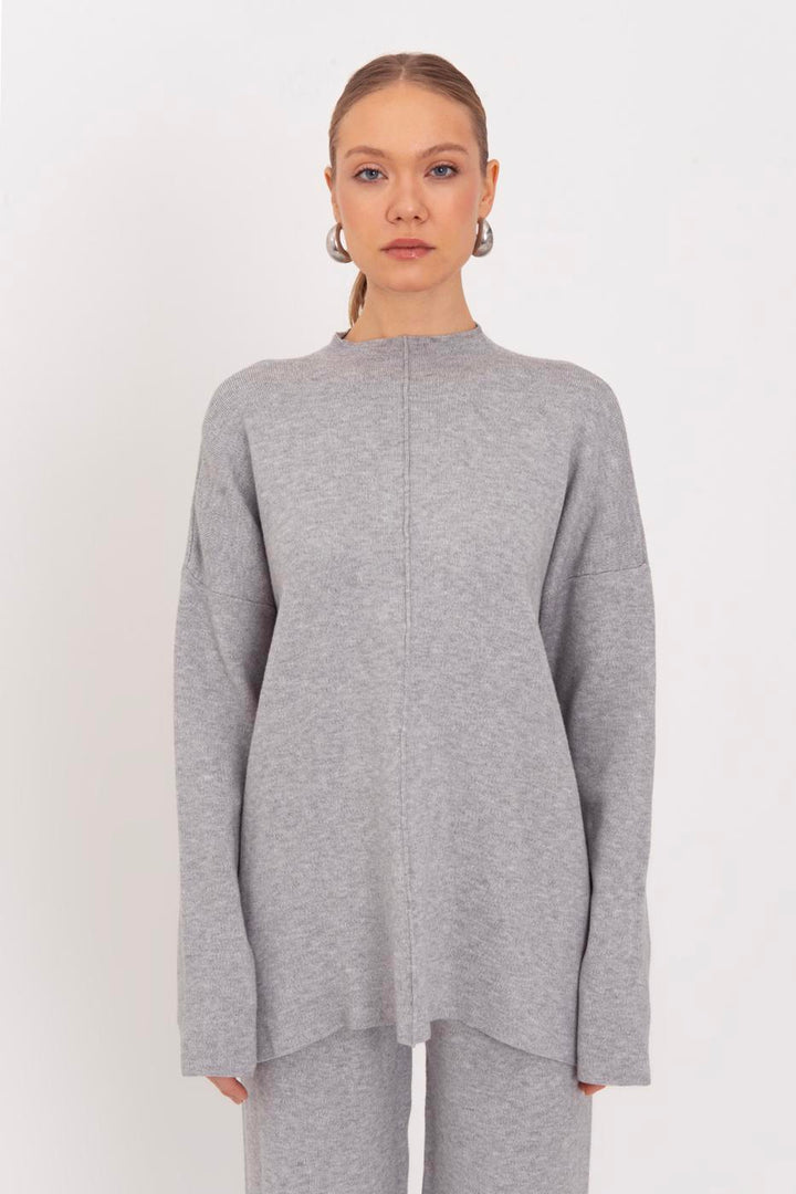 BSL Women Oversize Knitted Sweater with High Collar Detail - Greensboro