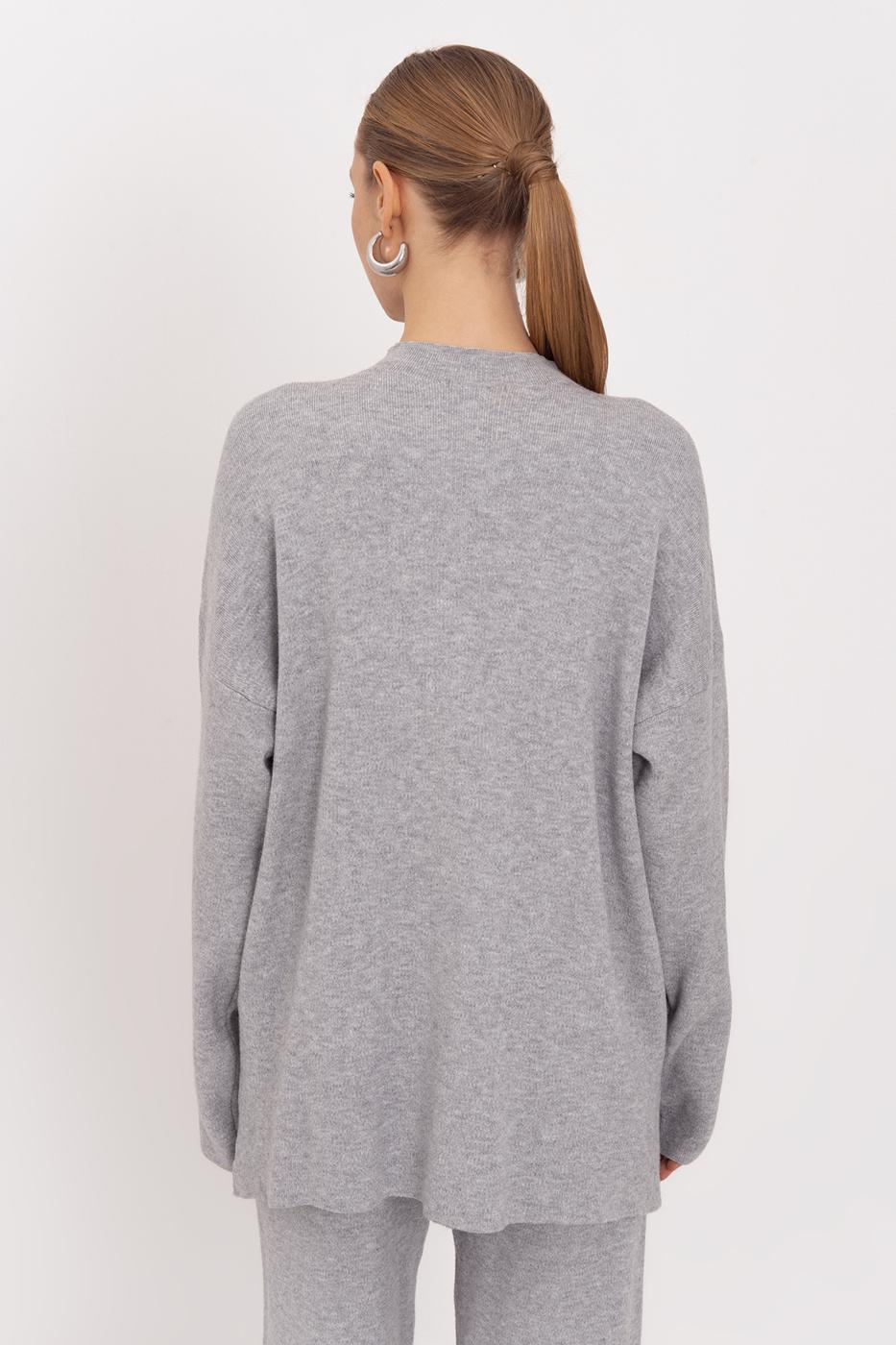 BSL Women Oversize Knitted Sweater with High Collar Detail - Greensboro