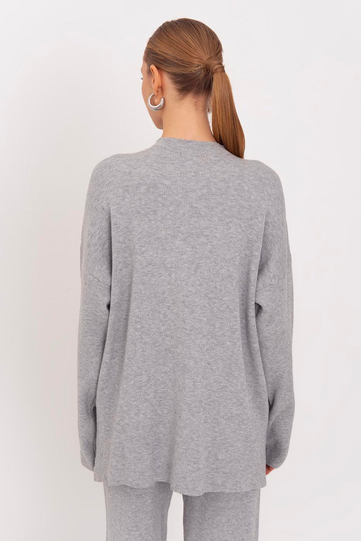 BSL Women Oversize Knitted Sweater with High Collar Detail - Greensboro