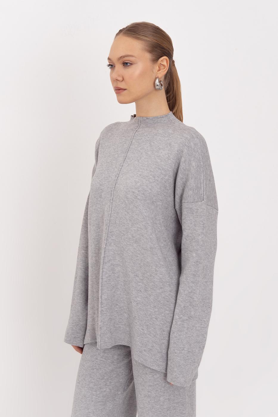 BSL Women Oversize Knitted Sweater with High Collar Detail - Greensboro