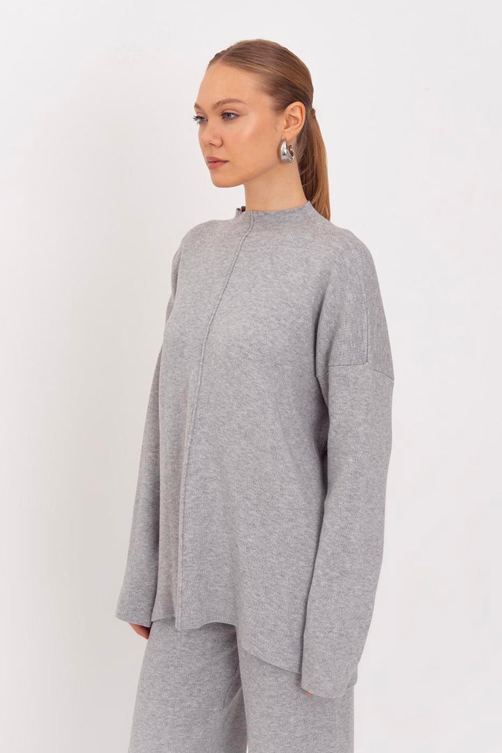 BSL Women Oversize Knitted Sweater with High Collar Detail - Greensboro