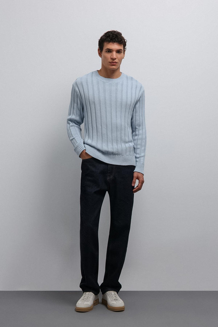ANT Antioch Blue 100% Cotton Thread Men's Sweater - Hammersmith