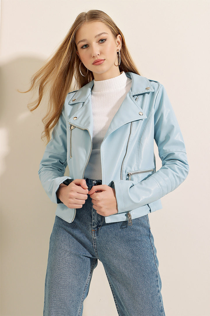 BGD Women Biker Jacket - Blue - Canterbury