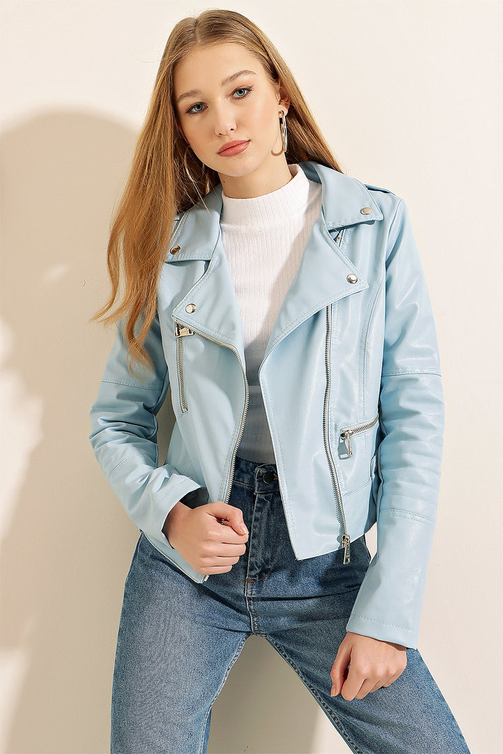 BGD Women Biker Jacket - Blue - Canterbury