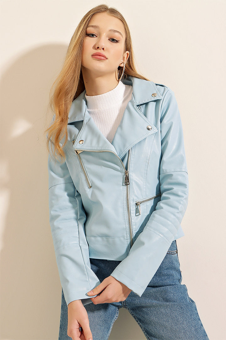 BGD Women Biker Jacket - Blue - Canterbury