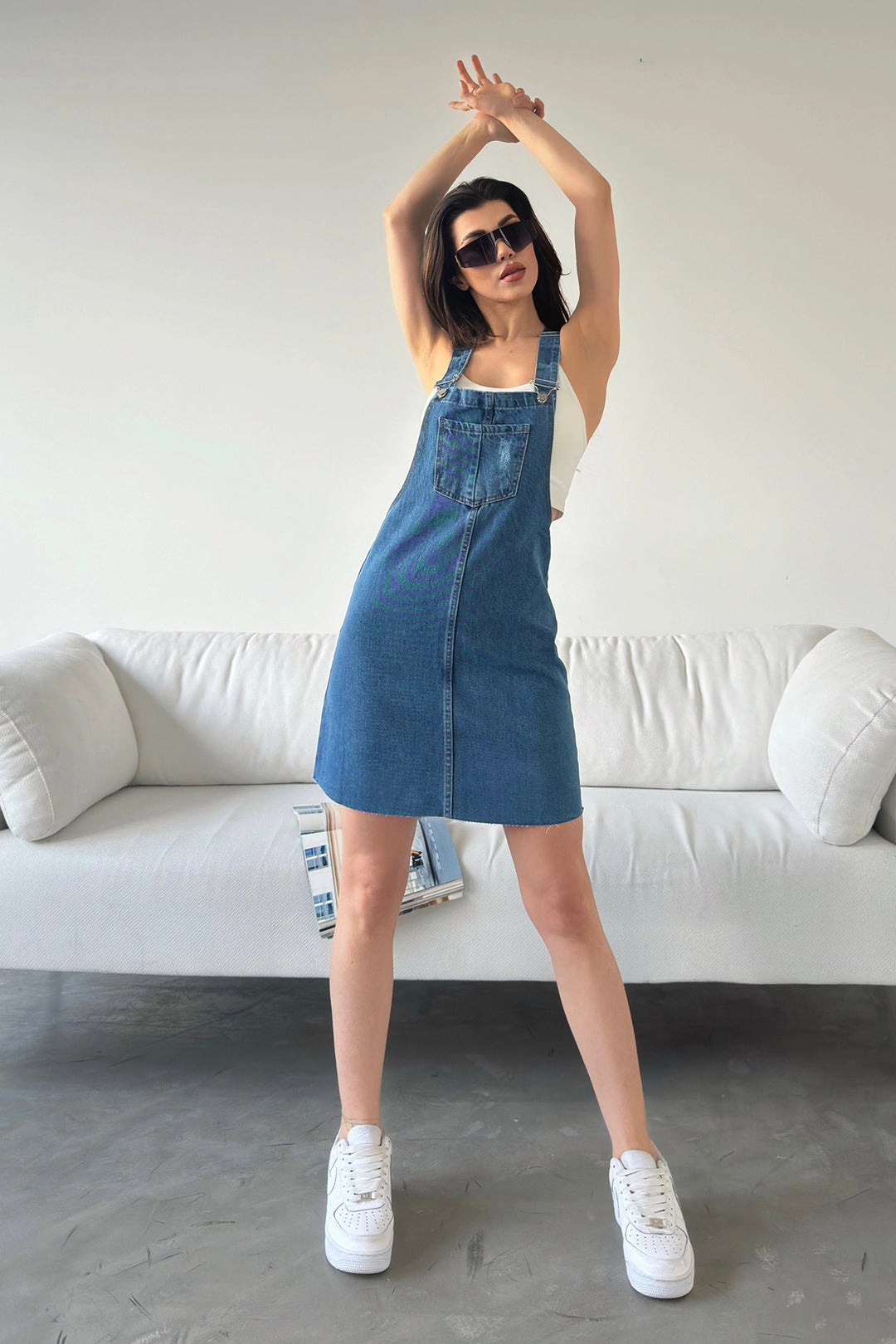 Blue Strapped Denim Overalls BCDF-234200 - Central Islip