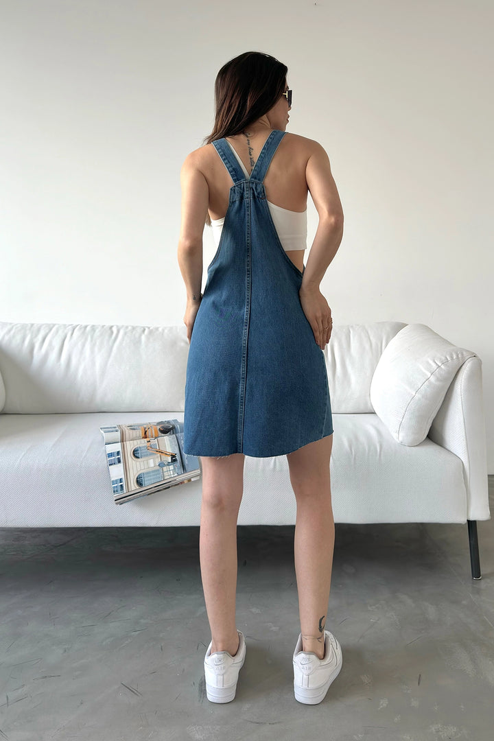 Blue Strapped Denim Overalls BCDF-234200 - Central Islip