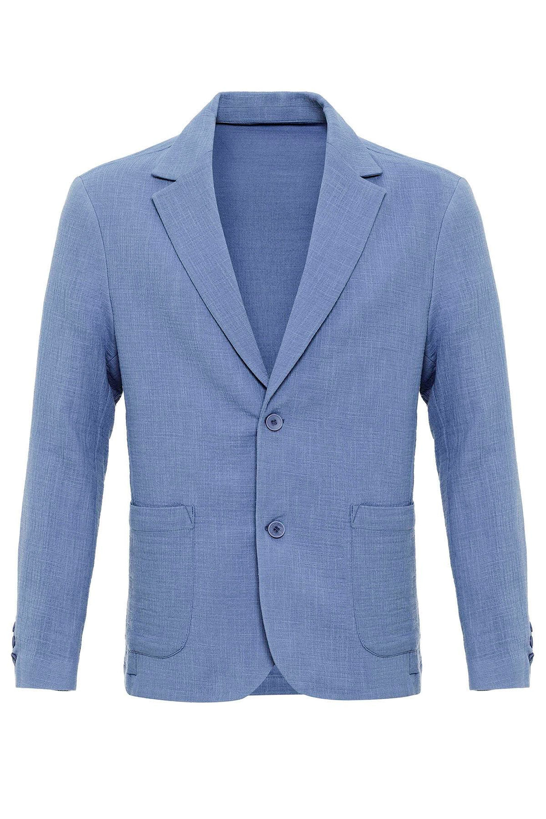 ANT Antioch Mavi Astarsız Torba Cepli Erkek Blazer Ceket - Central Islip