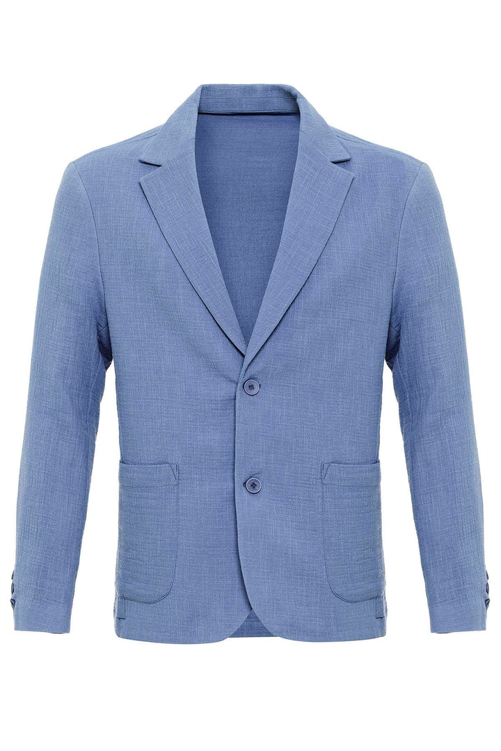 ANT Antioch Mavi Astarsız Torba Cepli Erkek Blazer Ceket - Central Islip