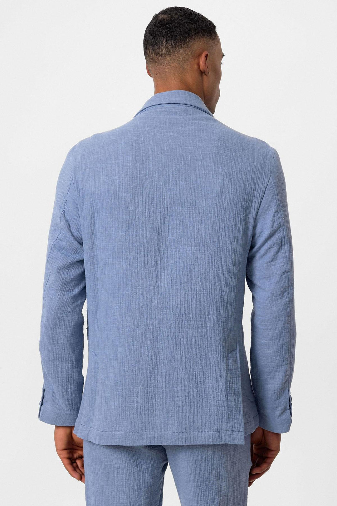 ANT Antioch Mavi Astarsız Torba Cepli Erkek Blazer Ceket - Central Islip