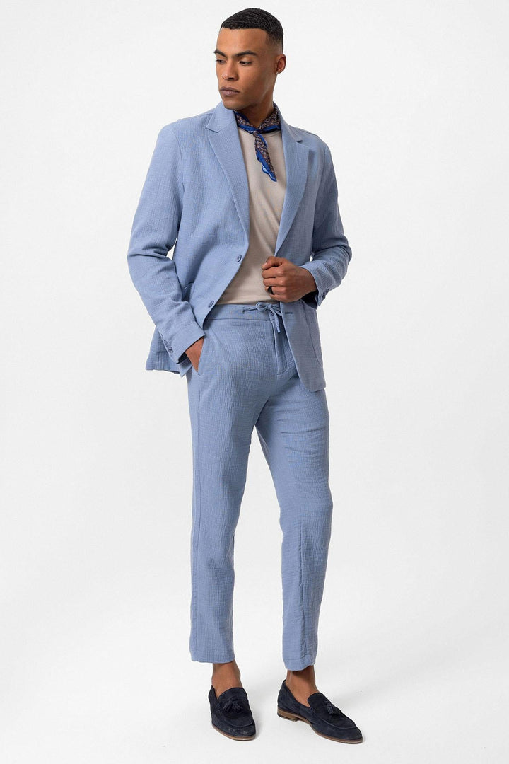 ANT Antioch Mavi Astarsız Torba Cepli Erkek Blazer Ceket - Central Islip