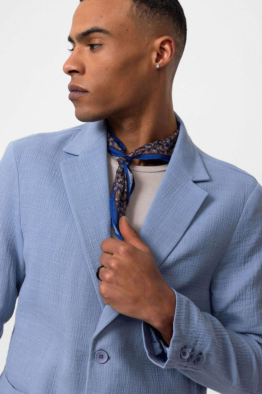 ANT Antioch Mavi Astarsız Torba Cepli Erkek Blazer Ceket - Central Islip