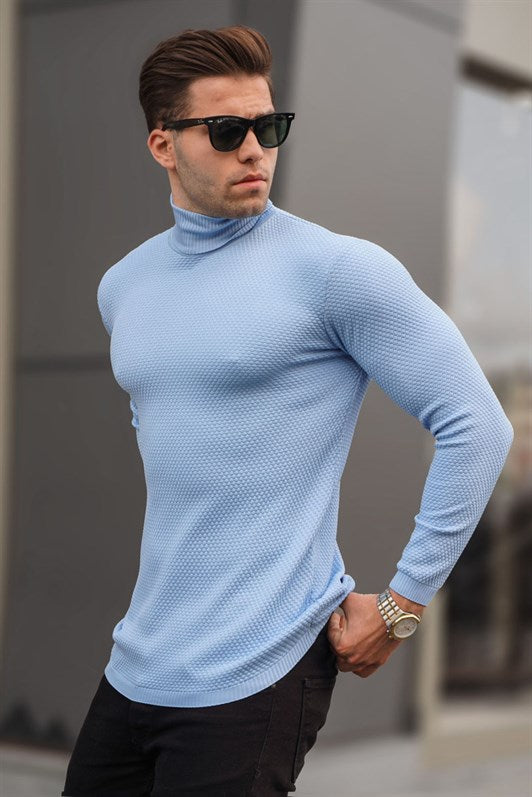 MDX Blue Fisherman Collar Men's Sweater 6306 - Queen Creek