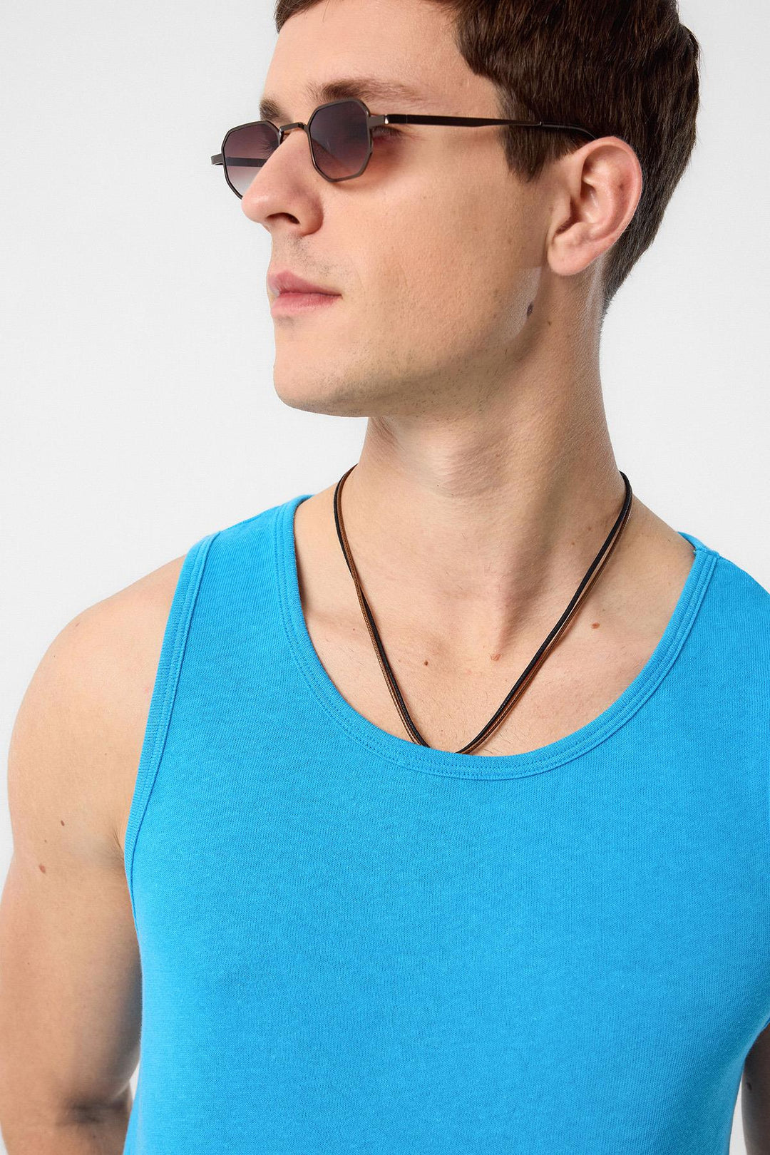 ANT Antioch Blue Basic Men's Tank Top - Santa Ana Chiautempan