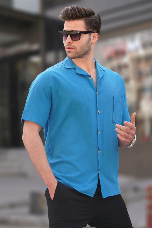 MDX Blue Basic Short Sleeve Men's Shirt 5598 - Atenco