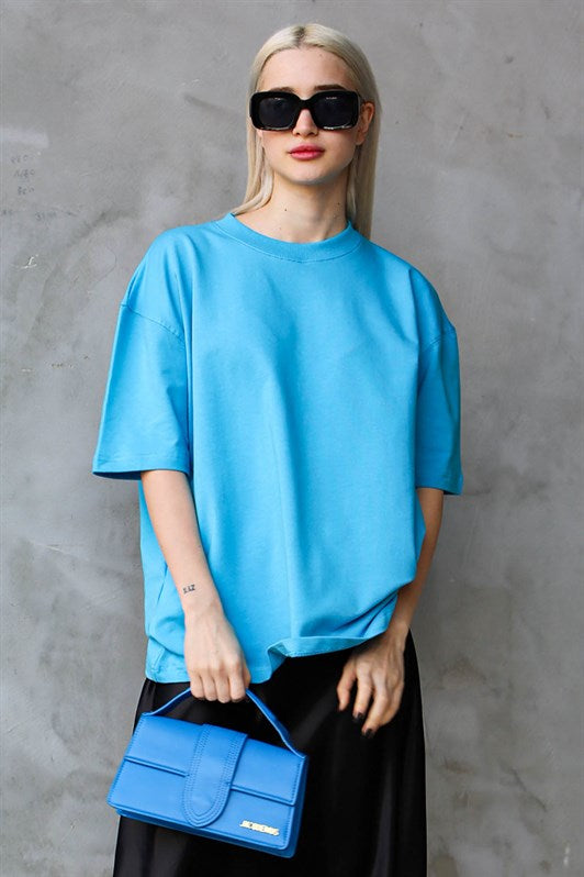 MDX Blue Bicycle Collar Basic Oversize T-shirt MG1687 - Wokingham
