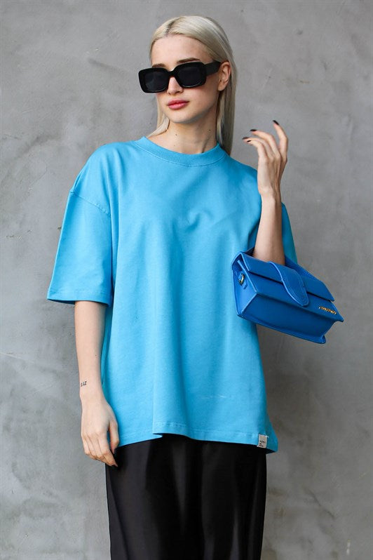 MDX Blue Bicycle Collar Basic Oversize T-shirt MG1687 - Wokingham