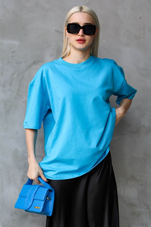 MDX Blue Bicycle Collar Basic Oversize T-shirt MG1687 - Wokingham