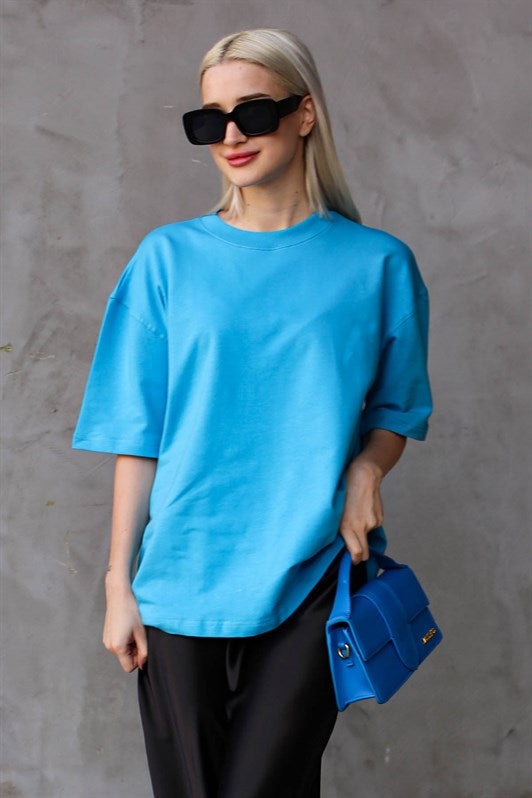 MDX Blue Bicycle Collar Basic Oversize T-shirt MG1687 - Wokingham