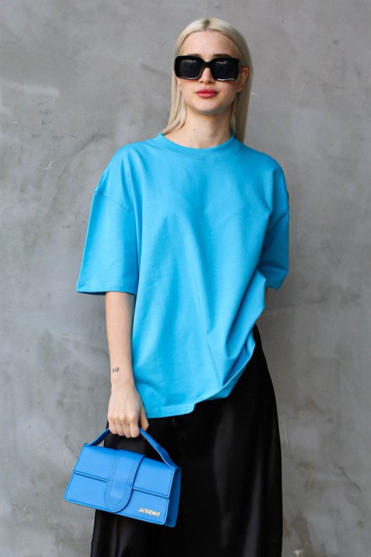 MDX Blue Bicycle Collar Basic Oversize T-shirt MG1687 - Wokingham