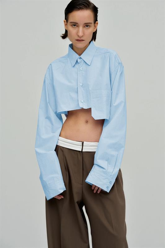 MDX Blue Pocket Detailed Crop Shirt MG1644 - Marijampolė