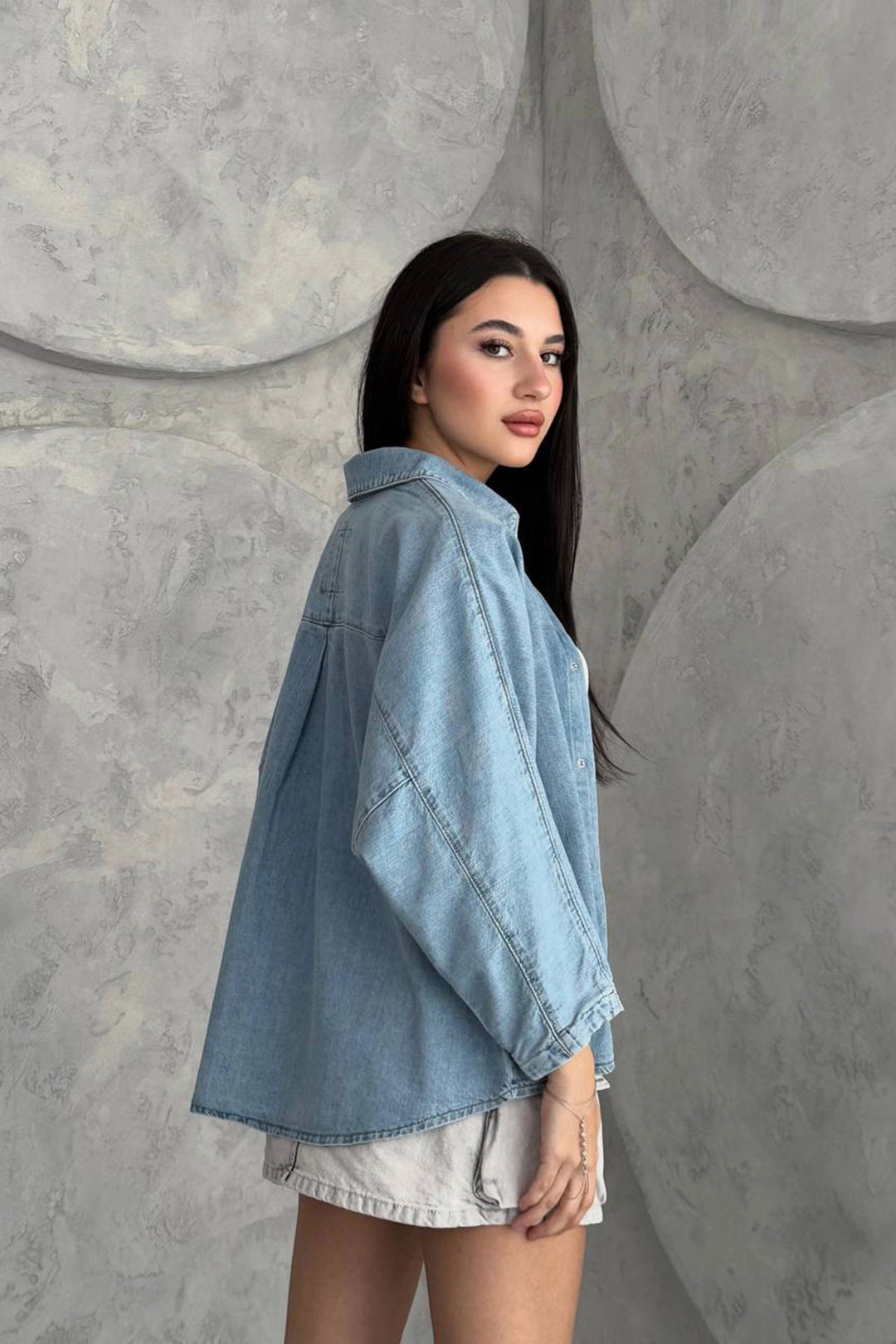 Blue Snap Button Closure Denim Shirt Jacket BCNW-251391 - Coatbridge