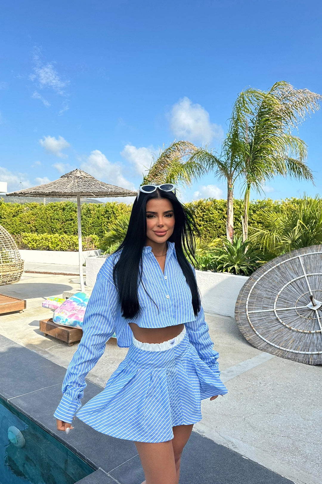 EYY Women Blue Camile Striped Set - Mantes-la-Jolie
