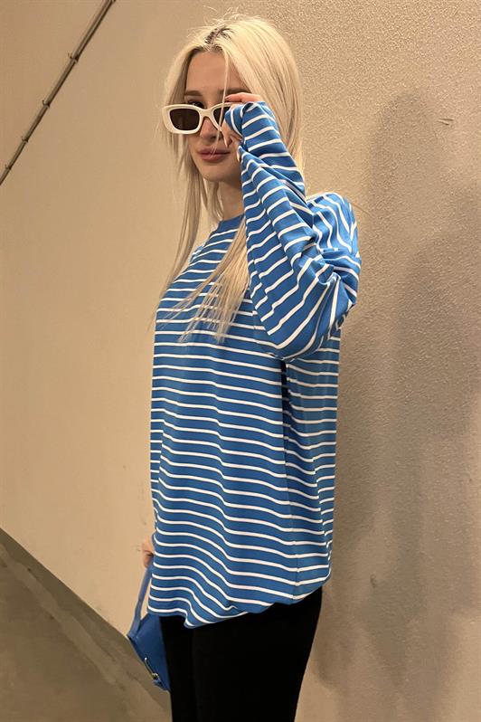 MDX Blue Striped Sweatshirt MG980 - Caluire-et-Cuire