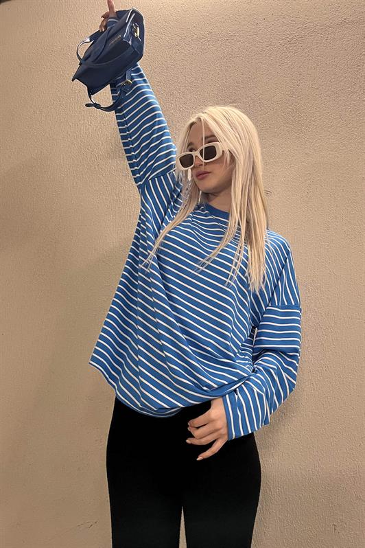 MDX Blue Striped Sweatshirt MG980 - Caluire-et-Cuire