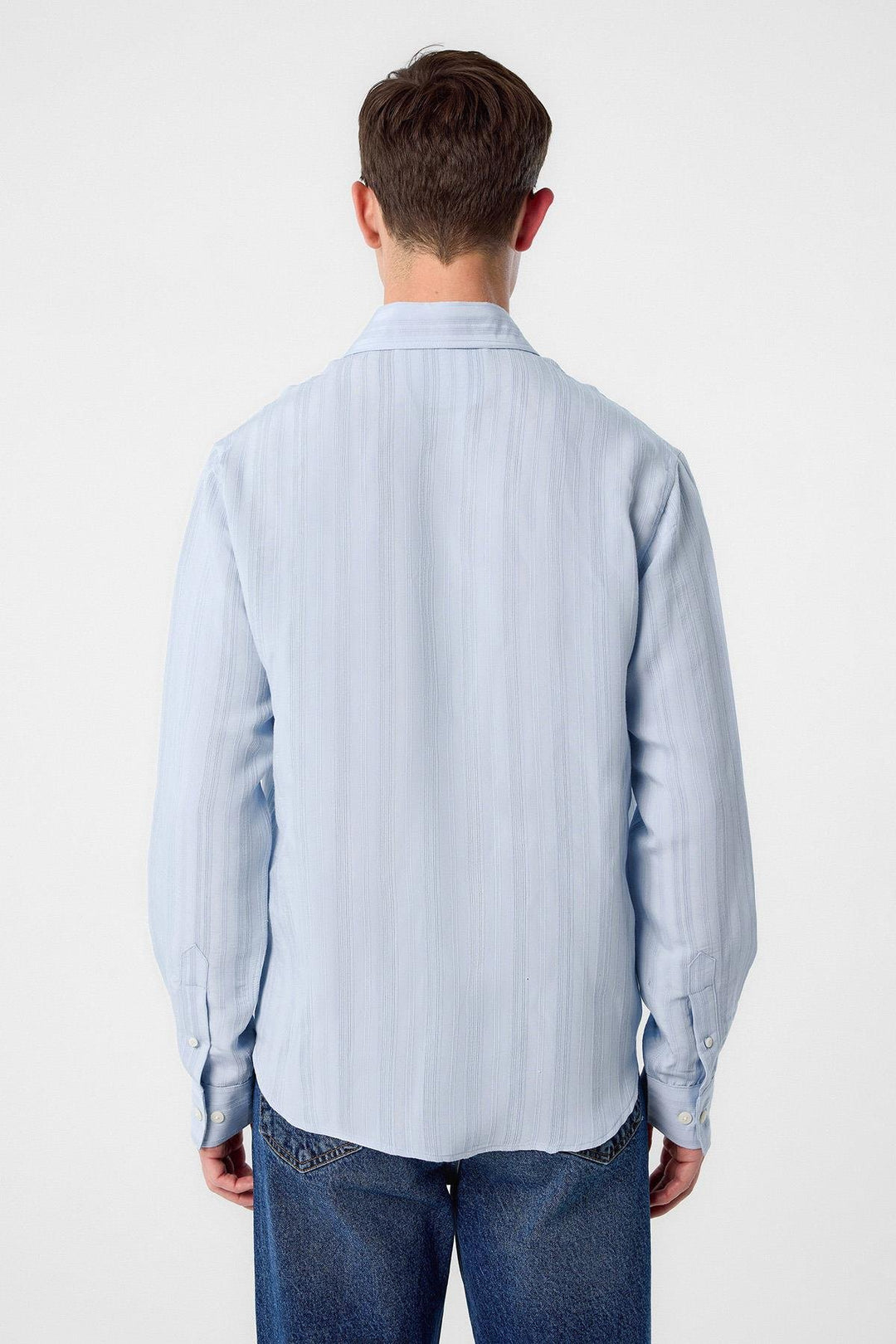 ANT Antioch Blue Striped and Textured Men's Shirt - Ercolano