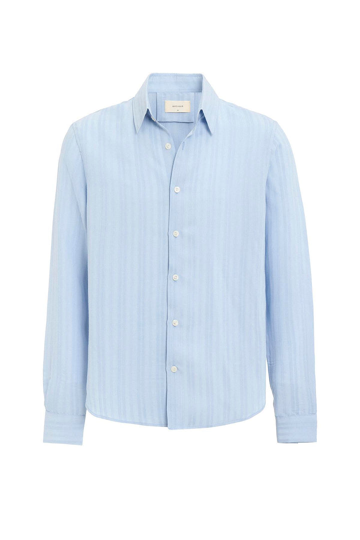 ANT Antioch Blue Striped and Textured Men's Shirt - Ercolano