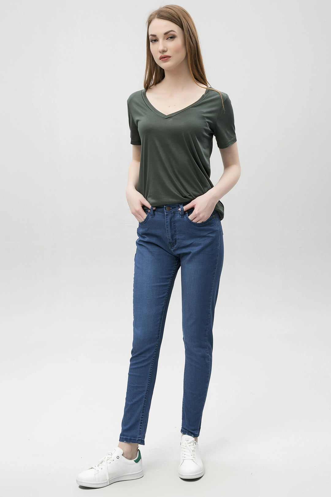 Blue Flared Leg Stretch Fabric Denim Pants BCBSK-25650-5002 - Châtelet