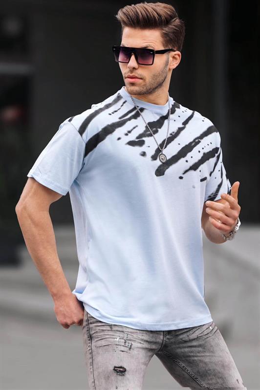 MDX Blue Patterned Oversized Men's T-shirt 6116 - Atlanta