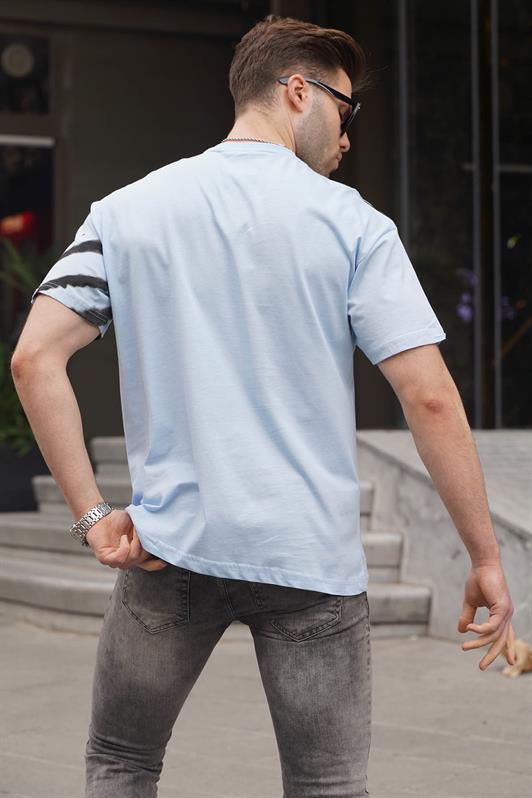 MDX Blue Patterned Oversized Men's T-shirt 6116 - Atlanta