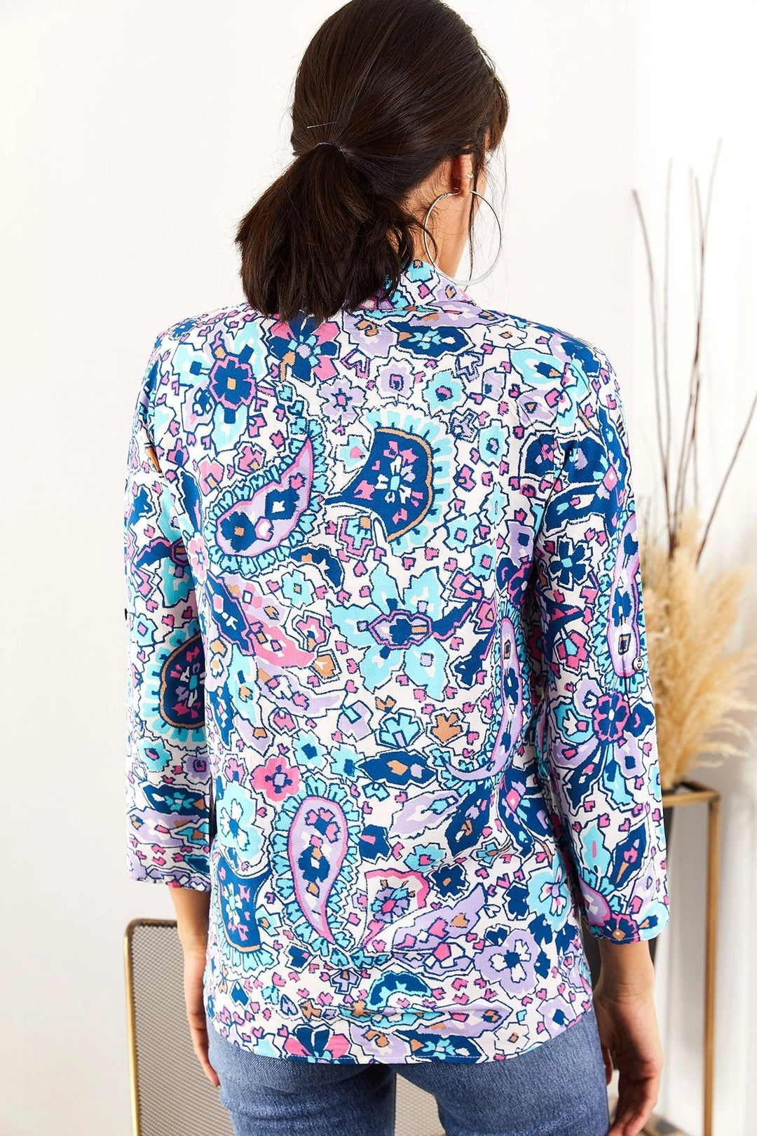 Blue Patterned Long Sleeve Shirt BCBSK-25700-K6125 - Chingford