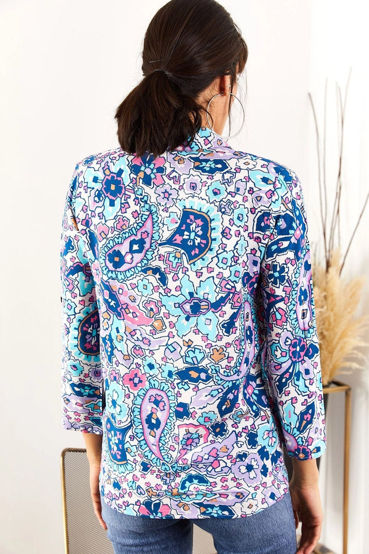 Blue Patterned Long Sleeve Shirt BCBSK-25700-K6125 - Chingford